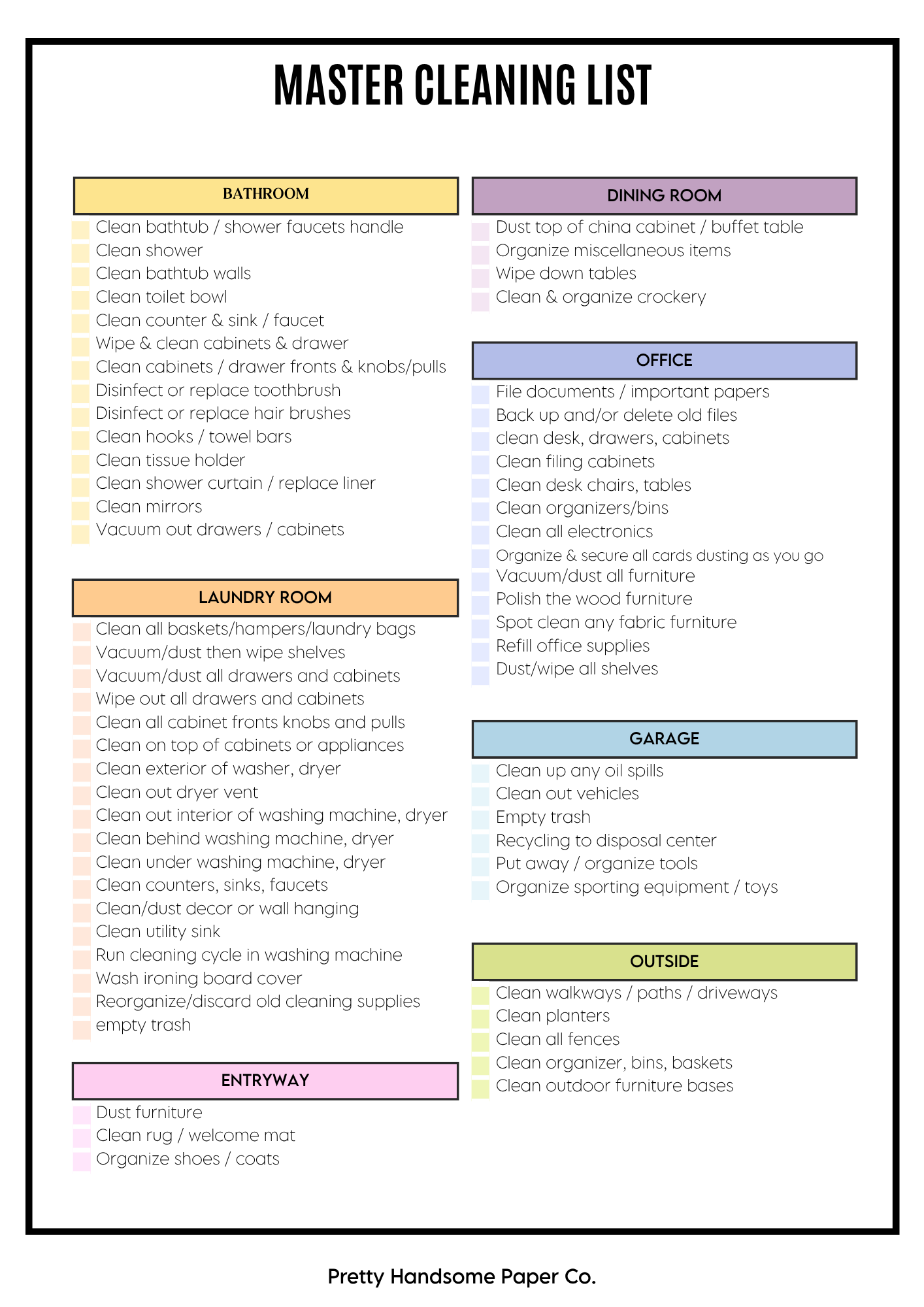 ADHD Cleaning Planner (PHYSICAL)